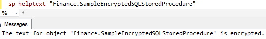 sp_helptext with encrypted SQL stored procedure