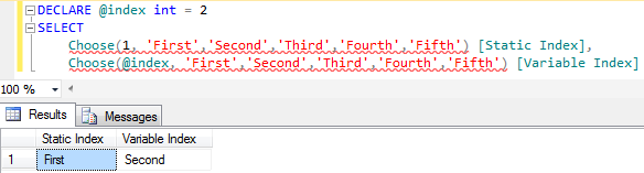 SQL CHOOSE function sample TSQL code