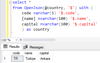 json query list value