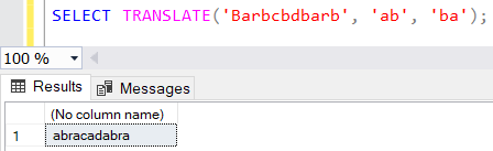 SQL Server Translate function sample SQL code