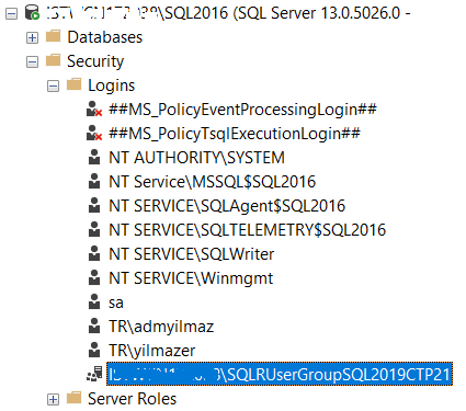 SQLRUserGroup of one SQL Server instance as login on other database instance