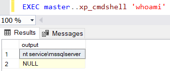 SQL Server Windows account: nt service\mssqlserver