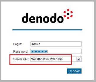 logon to Denodo Virtual DataPort data virtualization application