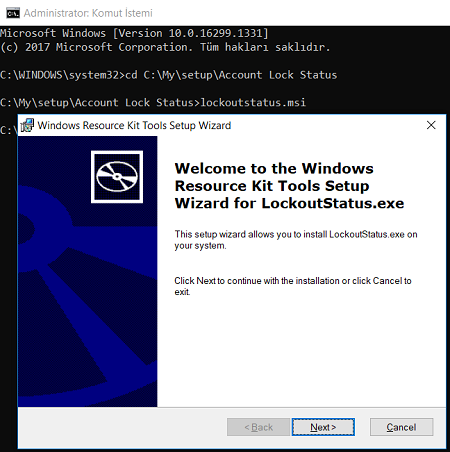 Microsoft LockoutStatus tool