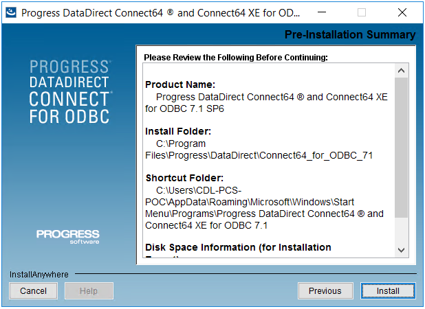 Greenplum ODBC driver installation summary