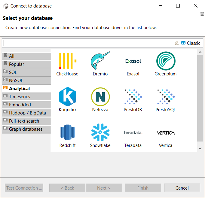 connect to Greenplum Analytical database within DBeaver tool