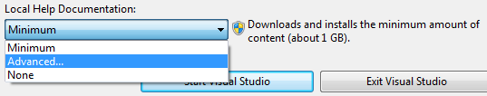 Visual Studio 2012 local help documentation