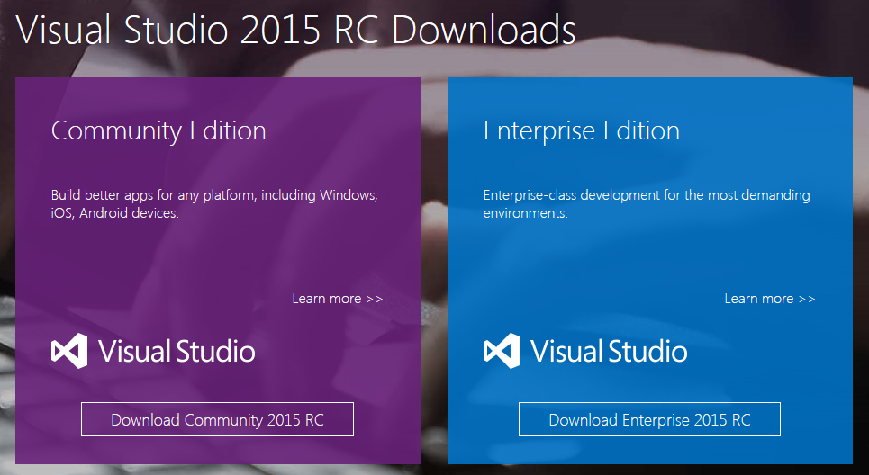 download Visual Studio 2015 free