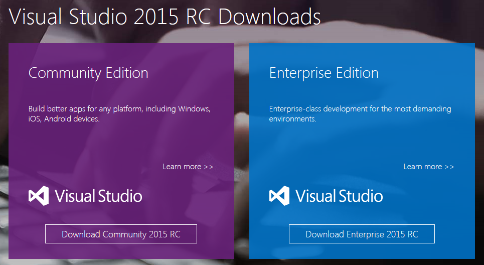 Download Visual Studio 2015 Free