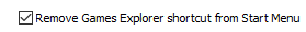 remove Games Explorer shortcut from Start menu
