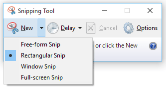 snipping tool windows snip screen software capture options desktop icon rectangular form window