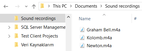 Windows audio recordings folder