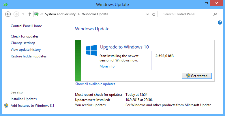 free upgrade to Windows 10