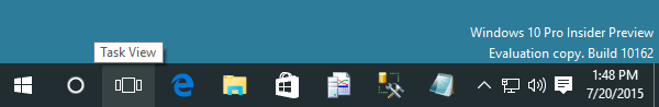 Task View for multiple desktops on Windows 10 taskbar