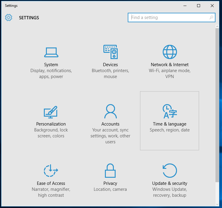 Windows 10 Settings app