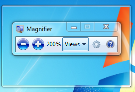 Windows 7 Magnifier Software for Computer Screen