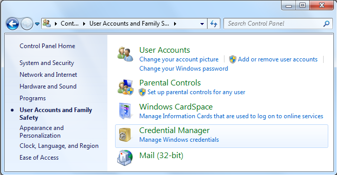 What is Microsoft Windows 7 Credential Manager