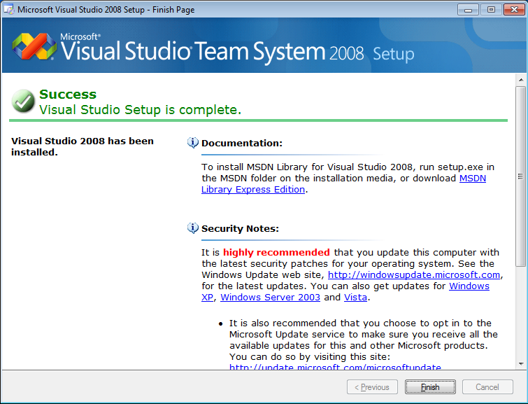 Microsoft Visual Studio 08 Installation On Windows 7 As Vs08 Sp1