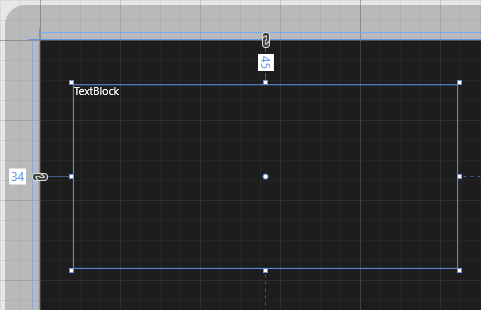 textblock control on design view of Windows 8 app page