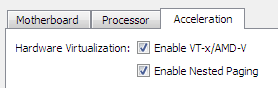 hardware virtualization settings