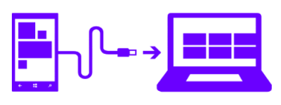 connect Windows Phone to computer using USB cable