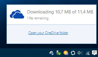synchronizing OneDrive folder