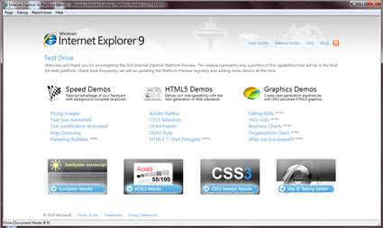 Internet Explorer 9 - IE9 Platform Demos