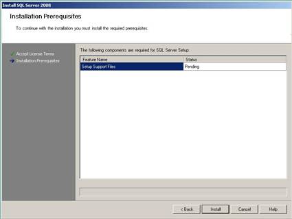 SQL Server 2008 Prerequisites Installation