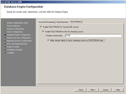 FileStream Settings