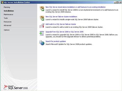 SQL2008 RC0 installation