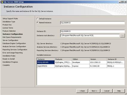 Instance Configuration