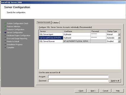 SQL2008 Service Accounts