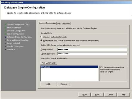 SQL2008 Account Provisioning