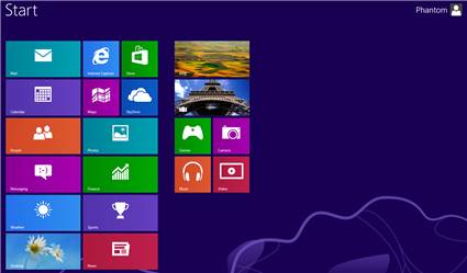 Windows 8 Start screen from RTM final release