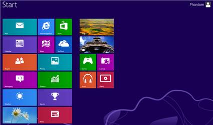 Windows 8 Start screen from RTM final release