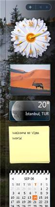 Available Gadgets with the Vista RC1 installation