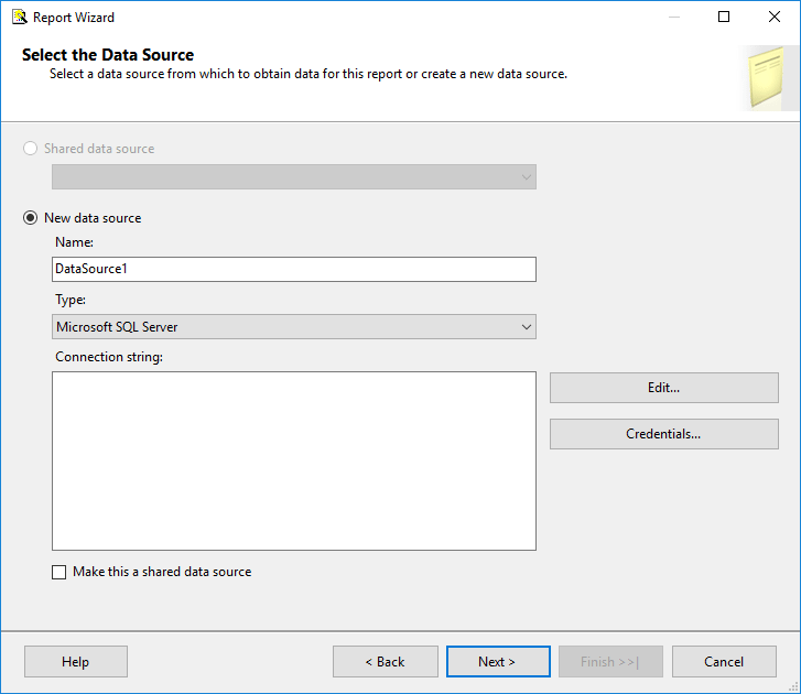 Reporting Services report data source