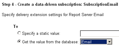 Reporting Services delivery extension setting for data-driven subscription