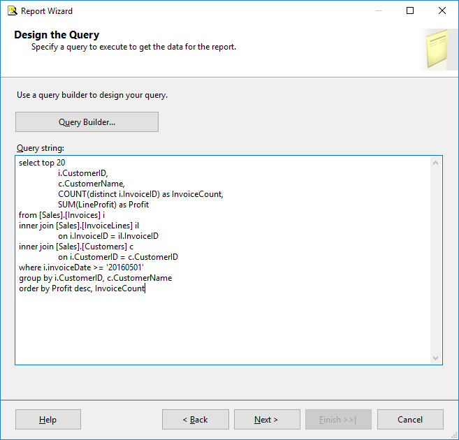 SQL Server 2016 Reporting Services report creation in SSDT