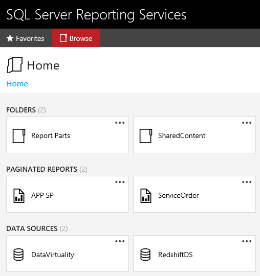 SQL Server Reporting Services data sources