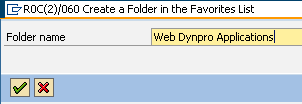 create folder in SAP Favorites List
