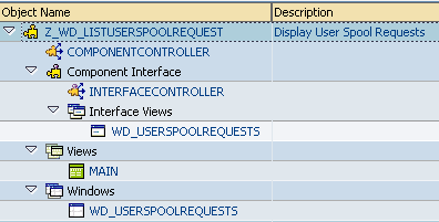 initial Web Dynpro component structure