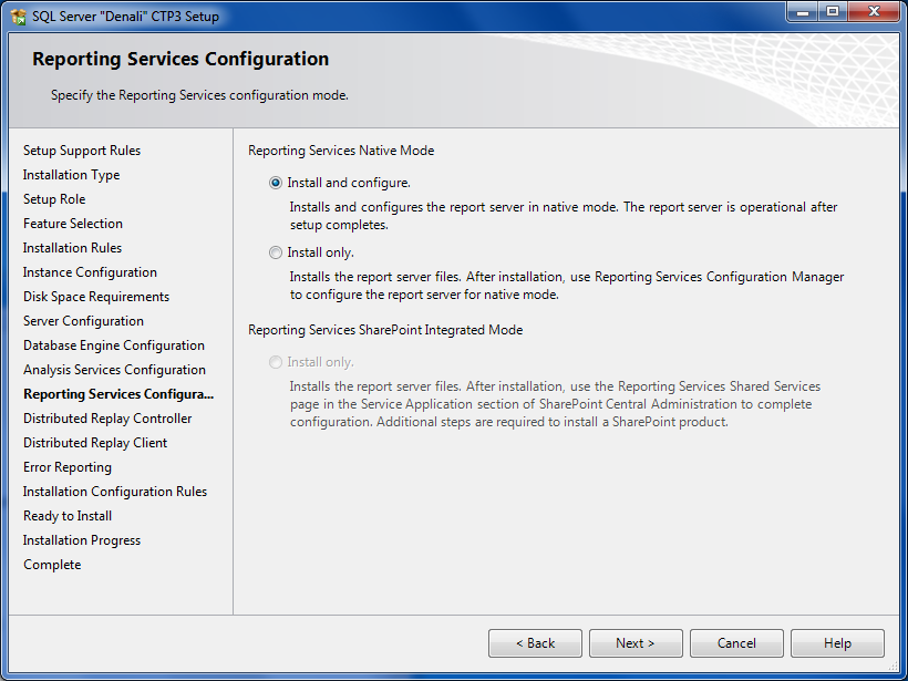 SQL Server 2012 Reporting Services configuration mode