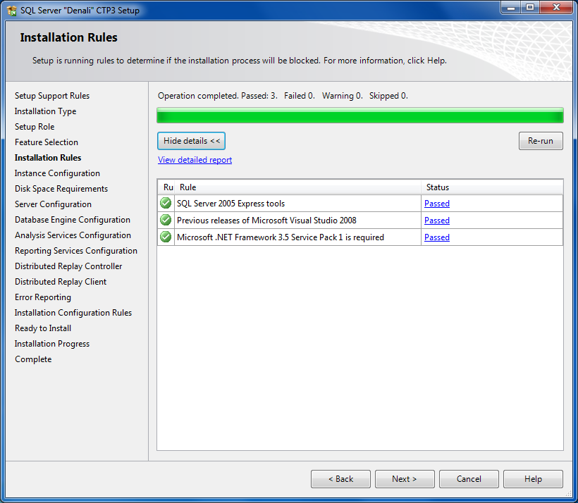 SQL Server Setup - Installation Rules check