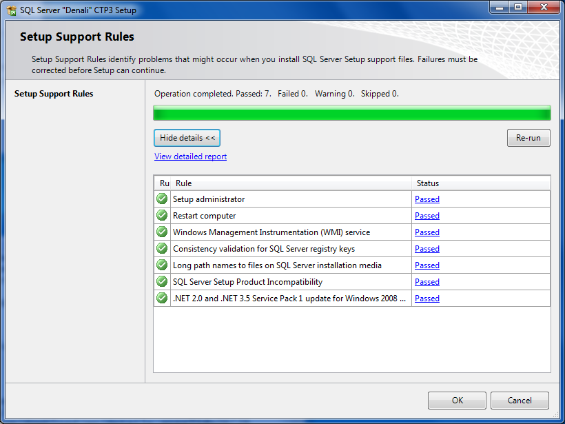 SQL Server Setup Support Rules