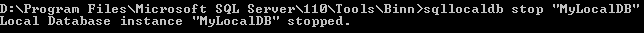 stop LocalDB instance in SQL Server Express 2012