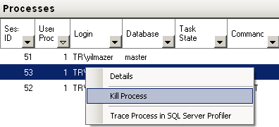 Process commands in Activity Monitor