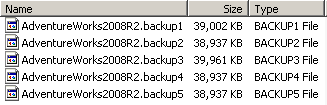 backup sql database into separate files