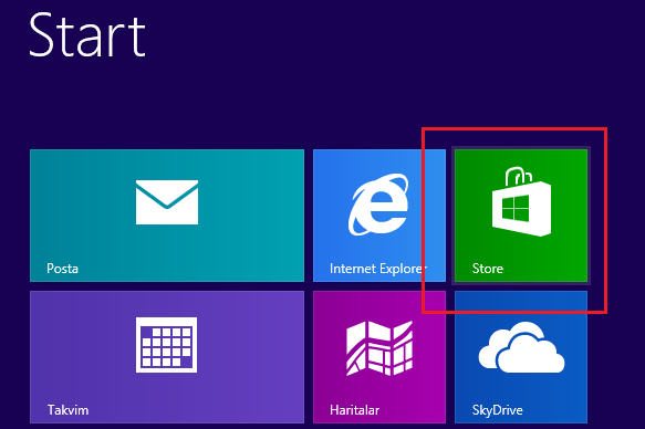 Open Windows 8 Store app using Store tile on Start screen