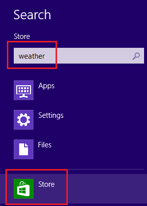 make search for app in Windows Store applications 